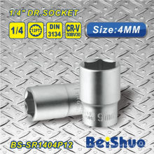 6 Point 1/4"Drive Shallow Socket with Matt/Mirror Finished